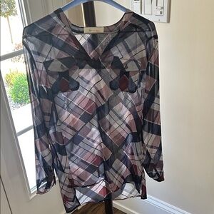 Vince Camuto Multicolor Plaid Blouse